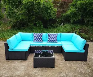 Joye Patio per il tempo libero Rattan mobili da giardino mobili da esterno in vimini a forma di L Set divano ad angolo