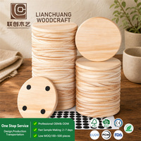 Ensemble de sous-verres en bois naturel, sous-verres ronds pour boissons avec coussinets antidérapants pour table basse, bar à domicile et salle à manger