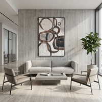 Art mural abstrait contemporain en matériaux PS légers, imprimé en 3D, pour décorer les maisons et les bureaux