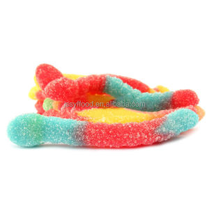 Venta al por mayor de frutas Halal personalizadas, caramelos de goma agria, gusanos - Product Image 5