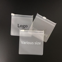 Bolsa transparente con cremallera, cierre de cremallera de PVC transparente grueso para joyería, pendientes, anillos, relojes, gafas, pedido mínimo, 100 Uds., logotipo personalizado