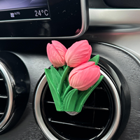Diffuseur de parfum pour voiture en forme de tulipe de luxe, clip pour grille d'aération, décoration florale intérieure, aromathérapie, rafraîchisseur, cadeau pour femme, accessoire de voiture