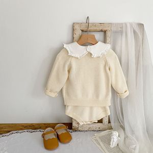 Setelan baju monyet katun bayi, pakaian musim semi rajut bayi baru lahir lengan panjang jaket Romper grosir - Product Image 4