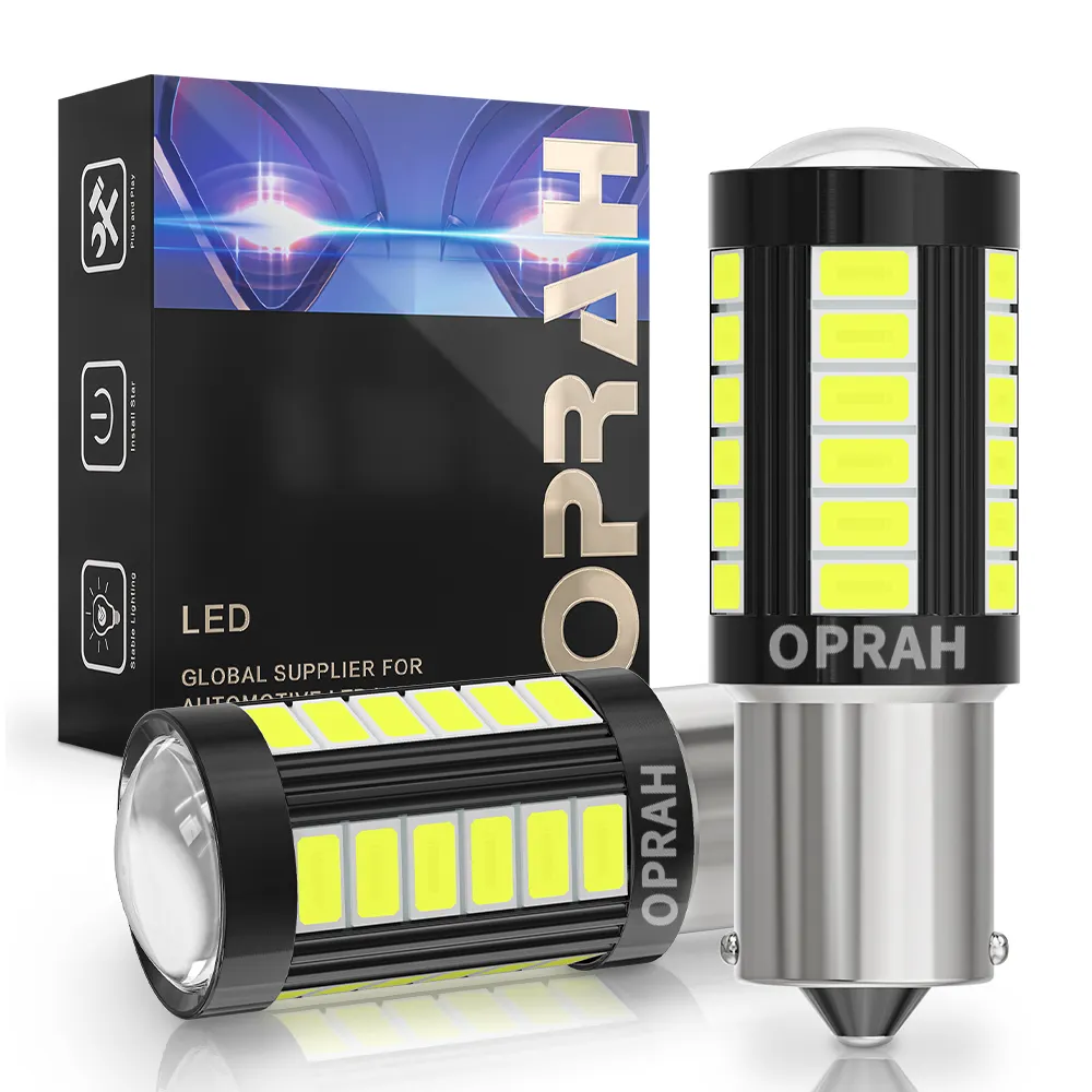 Oprah 3156 3157 bombilla Led 3157 Led Switchback señal de giro 5630 33smd Led T20 Ba15s Led 24V 1157 Ba15s P21w Led Canbus señal de giro