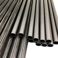 CNC-gefreesde 3K glanzende plain weave carbonvezelbuis voor RC-helikopter & hobbyvliegtuig modificatie uit een productiefabriek