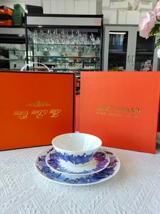 Service de table en porcelaine fine bleue et blanche, style chinois, assiette, tasse, soucoupe, boîte cadeau, motifs multiples, personnalisable - Product Image 6