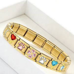 Abalorios Italianos Personalizados de Acero Inoxidable de 9mm con Diseño de Trébol de la Suerte de Tres Pétalos y Corona de Flores, para Pulseras DIY - Product Image 4