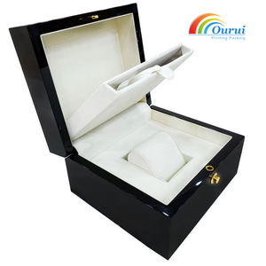 Factory Direct Glossy Wooden <b>Watch</b> Box with Leather Lining, Premium Piano Finish Single <b>Watch</b> Presentation Box with Wooden <b>Case</b> - Product Image 5