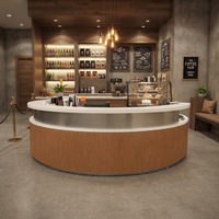 Comptoir de service multifonctionnel de haute qualité, résistant aux taches, ensemble complet pour café, avec forme personnalisée