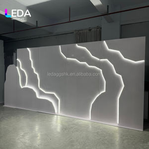 LEDA Custom Wedding Hall Stage Decoration White Wedding <b>Backdrop</b> <b>with</b> Light Acrylic <b>Backdrop</b> <b>Stand</b> for Events Decor - Product Image 1