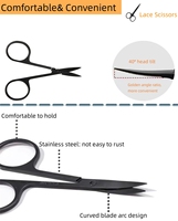 Kit d'outils 4-en-1 personnalisé pour pose de perruques : pince à cheveux pré-épilée, ciseaux, rasoirs, et outils pour la pose et la coupe de dentelles frontales