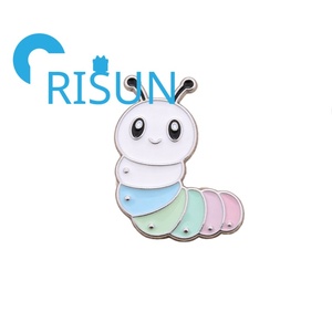 Broche en émail personnalisée, mignonne, motif dessin animé, reptile, insectes, ver arc-en-ciel, ver rampant, chenille, broches en émail - Product Image 2