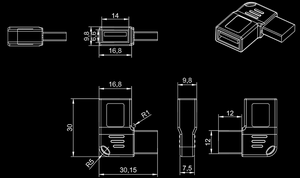 Adaptador USB Macho a Hembra para Laptop, Salida de CA, USB 2.0 3.0, Adaptador en Ángulo Recto Macho a Hembra, Conversor OTG - Product Image 5