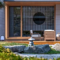 Fenêtre moderne en aluminium GREATMEN, valeur U 0.8, rupture de pont thermique, insonorisation, double vitrage, design résidentiel pour villa, économie d'énergie