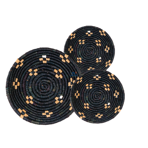 Panier plat à suspendre au mur en jonc de mer tissé coloré Panier mural en jonc de mer de style sud-ouest du Vietnam - Product Image 6