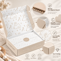 Boîte d'expédition personnalisée en carton recyclable avec motifs graphiques minimalistes pour bébés et parois latérales protectrices pour coffrets cadeaux