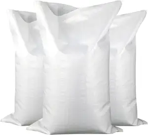 Atacado polipropileno tecido saco fabricante branco 100% 25kg 50kg saco de embalagem