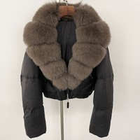 Vente en gros 2025 nouveau hiver doudoune femmes vraie fourrure de renard épais chaud 90% blanc duvet de canard manteau femme Parkas imperméable