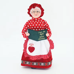 SOTE Amiable 45CM Rojo Sra. Claus Estatuilla Decoración de Navidad Chef de pie Abuela Muñecas de Navidad para cocina interior - Product Image 1