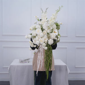 Bola de Flores Artificiales Blanca al por Mayor para Decoración de Mesa de Boda, Centro de Mesa en Forma de Bola - Product Image 3