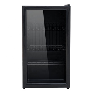 Réfrigérateur de bar avec porte en verre double vitrage noir de marque personnalisée - Product Image 2