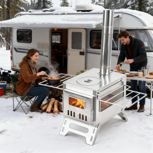 Outdoor Tent Kachel Opvouwbare Houtkachels Camping Tent Kachels Met Schoorsteen Voor Winter Vissen Draagbare Tent Kachels - Product Image 4