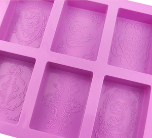 Stampo da forno a forma di piedini a sei cavità stampo per torta per uso alimentare stampi per sapone floreali in Silicone fatti a mano - Product Image 5