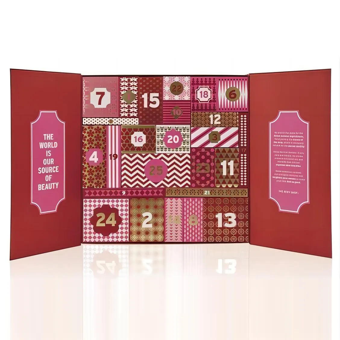 Kosmetik kustom paket Logo Makeup Kecantikan kertas kosong Natal perusahaan hadiah kotak kedatangan dengan laci geser