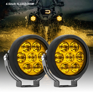 Feux antibrouillard LED pour <span class=keywords><strong>moto</strong></span> de 4,5 pouces, double couleur blanc ambre, faisceau 7665LM haute intensité pour BMW R 1250 GS Adventure - Product Image 1