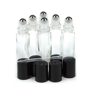 Canada : Offre Spéciale – Flacon en Verre Cylindrique Transparent de 4ml, 6ml, 8ml, 10ml avec Bille en Acier pour Soins de la Peau, Idéal pour l'Impression Sérigraphique - Product Image 2