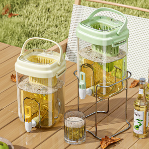 Cold Water Pitcher Set With Faucet Large Capacity Household Cold Brew Tea Jug For Outdoor Use - Product Image 1