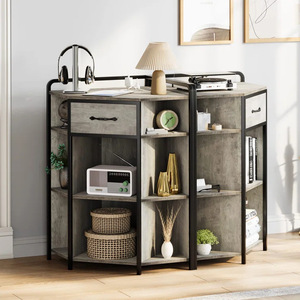 Cross-border best-selling <b>sideboard</b> living room category: modern creative <b>storage</b> cabinet, iron and wood structure, with LED - Product Image 2