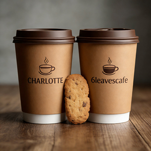 Gobelets à café en papier kraft blanc double paroi 8 oz avec revêtement PE, biodégradables, pour boissons froides et vin, avec logo personnalisé en relief - Product Image 3