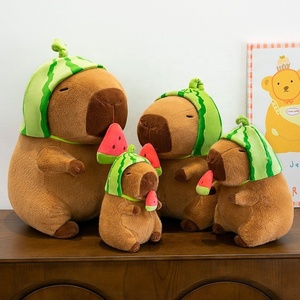 Nouveau Capybara pastèque tête couverture Capybara manger pastèque en peluche poupée en peluche jouet chiffon poupée cadeau transfrontalier - Product Image 1