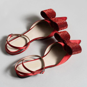 Vente directe d'usine marques de <span class=keywords><strong>luxe</strong></span> bout pointu <span class=keywords><strong>chaussures</strong></span> habillées à gros nœud <span class=keywords><strong>chaussures</strong></span> plates en cuir de satin pour femmes <span class=keywords><strong>chaussures</strong></span> escarpins - Product Image 3