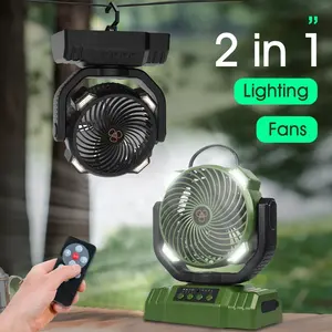 Ventilador de camping Ventilador portátil recargable Ventilador de camping con linterna LED