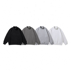 H5277 Pull oversize unisexe personnalisé par les fabricants, 380g, 100% coton French Terry, col montant, épaules tombantes, couleur unie, hiver - Product Image 6