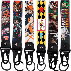 10 designs de porte-clés <span class=keywords><strong>Eren</strong></span> Jaeger Anime bec <span class=keywords><strong>d</strong></span>'aigle, porte-clés personnalisés en tissu, lanières porte-clés - Product Image 1