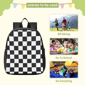 Organizing Custom Checker Flag Print <b>Backpack</b> Trendy Simple Little Book Bag for Primary <b>School</b> Bags - Product Image 3