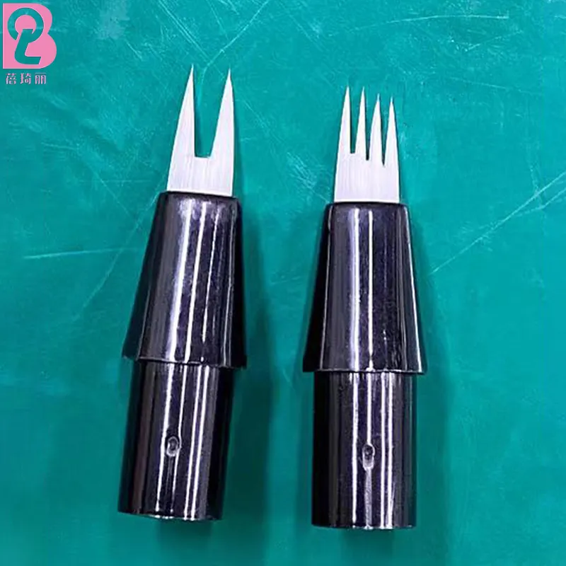 Tête de stylo de contour de sourcil non fourchue de matériel de Beiqili PBT pointe de crayon de sourcil de Microblading avec un applicateur de pointe de Micro-fourchette