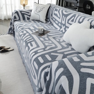 Стильный плед с бахромой, универсальный, подходит для большинства диванов, многофункциональный: можно использовать как плед для кондиционера, уличный плед и плед для кровати. - Product Image 2