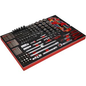 KS <b>TOOLS</b> 1/4" + 3/8" + 1/2" socket spanner set in foam insert, 159 pcs - Product Image 2