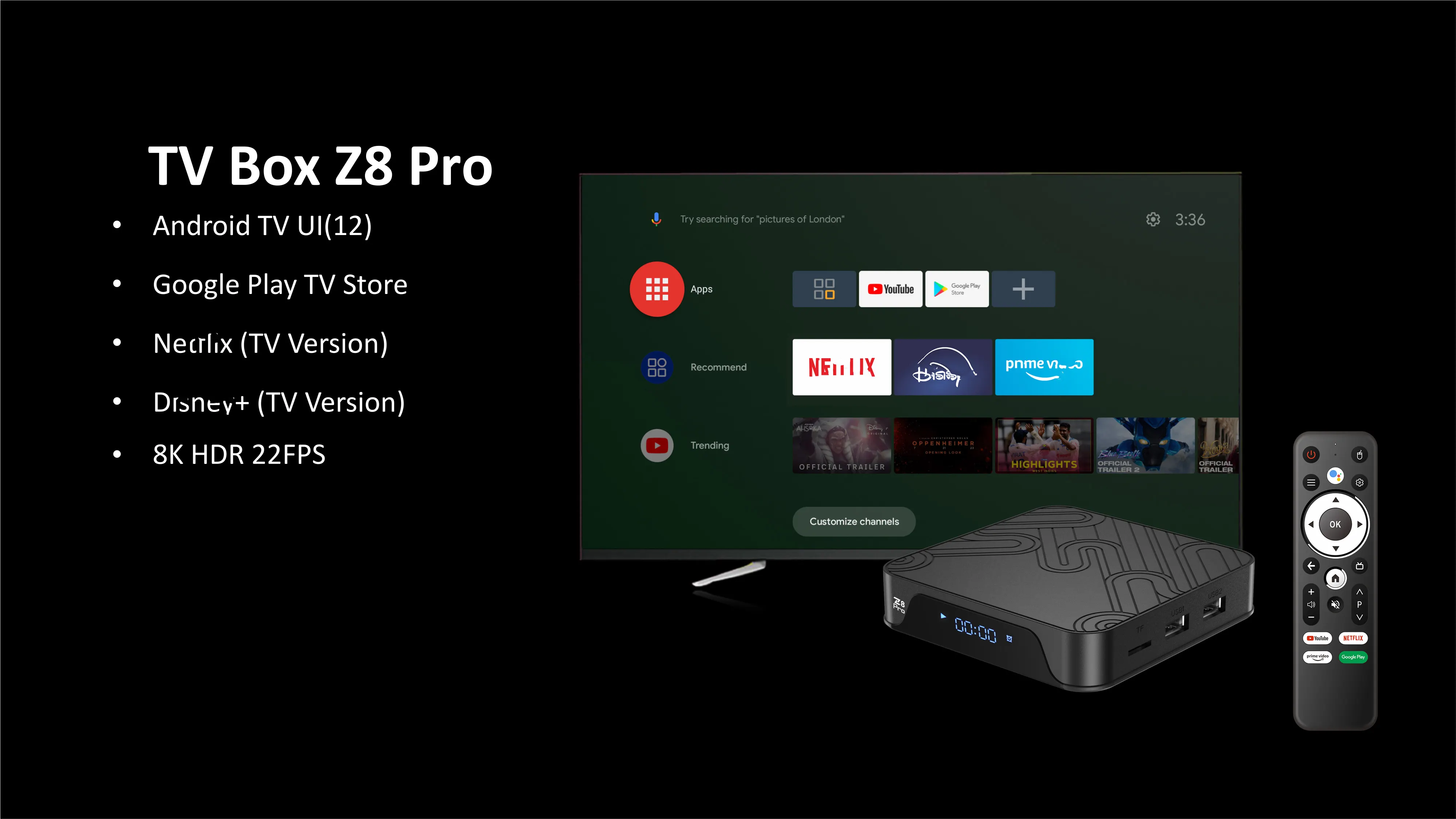 وصل حديثًا صندوق تلفزيون ATV z8 pro 4K Android 12 5G Wifi 2GB 16GB 4Gb 32gb H618 Set Top Box مع جهاز تحكم عن بعد صوتي