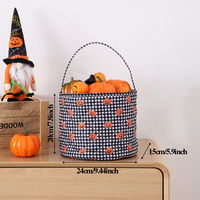 Sacs à bonbons réutilisables personnalisés en gingham matelassé pour Halloween avec poignée – Sacs festifs pour la collecte des friandises à la maison