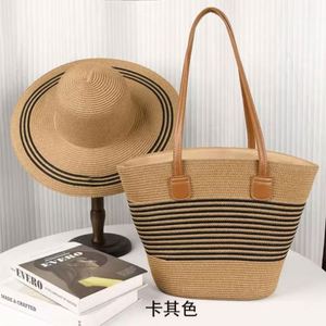 Fashion Women's Floppy Straw <b>Hat</b> and <b>Bag</b> Set for Summer Beach Sun Protection Image Style Outdoor Travel Casual - Product Image 2