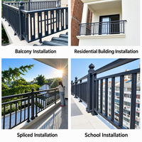 Pagar Balkon Aluminium Alloy Ramah Lingkungan Berlapis Bubuk Tahan Cuaca, Railing Veranda, Penghalang Keamanan Apartemen, Luar Ruangan