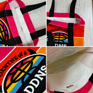 Bolsa de Lona Personalizada con Rayas de Arcoíris, Gran Capacidad, Ecológica, para Compras y Viajes Escolares, Bolsa de Hombro Promocional, Regalos Novedosos - Product Image 4