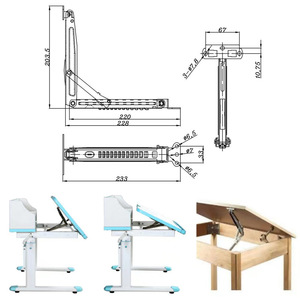 Charnière de meuble réglable en acier au carbone de 2,5 mm, mécanisme d'inclinaison de bureau multi-angle à montage en surface, design moderne, usage intérieur - Product Image 3