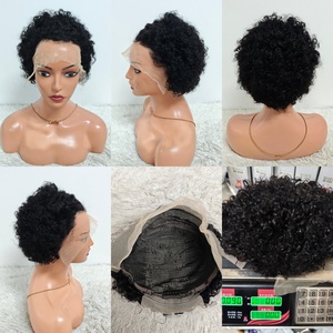 โปรโมชั่น Letsfly ราคา $10 วิกผมแท้แบบ Pixie Curly 13*4 Lace Front ความหนาแน่น 150% วิกผมสีต่างๆ สำหรับผู้หญิง - Product Image 4