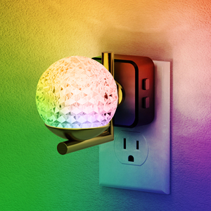 Lampes de <span class=keywords><strong>nuit</strong></span> LOHAS Ball, changement de couleur RVB, à brancher sur le mur, boule de cristal 180 °   Lampes de <span class=keywords><strong>nuit</strong></span> murales rotatives pour chambre à coucher et couloir - Product Image 1